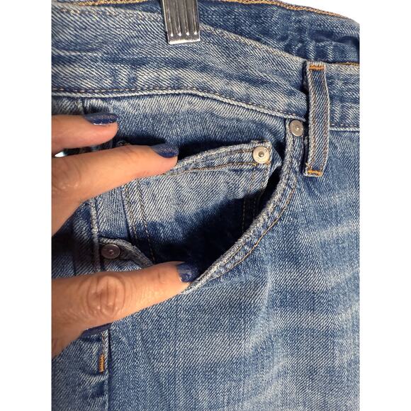 Outerknown Women’s Fillmore Boyfriend Blue Jeans Button Fly Slightly Cropped 30 - Picture 5 of 12